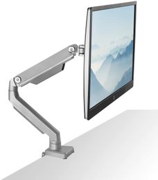 Single Monitor Arm Desk Mount | Fully Adjustable Articulating Mechanical Spring Monitor Arm | Single Monitor Stand Fits up to 32 Inch Screen