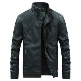 Autumn Pu Leather Biker Jacket Motorcycle Plus Size 3xl 4xl Mens Long Sleeve Faux Leather Moto Jacket Casual Black Boy Coat Male1
