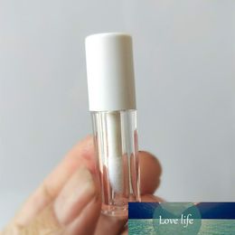 New 1.3ml Empty Lip Gloss Tubes White,Black Lid Lip Glaze Lip Balm Tube Clear Mini Sample Vials DIY Cosmetic Packing Container