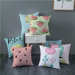 Pillow Case Zippered Small Fresh Plant Picture Pack Square Pillowcase sofa bed pillowcases Home Decorative 45X45CM YHM786