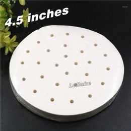 Mats & Pads Wholesale- (400pcs/pack) 4.5 Inches Non-stick Round Steaming Paper Oil Proof Bamboo Steamer Sheet Chinese Mantou Sushi Baozi Pla