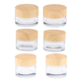 5g 15g 30g 50g 100G Empty Frosted Glass Jar Pot with Bamboo Lid Skin Care Eye Cream Mask Cosmetic Containers Refill fast ship