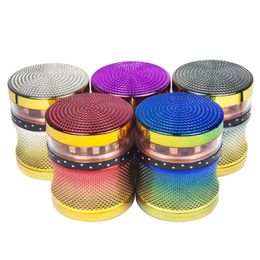 Smoking Colourful Portable Metal Aluminium 63MM Dry Herb Tobacco Grind Spice Miller Grinder Crusher Grinding Chopped Hand Muller Cigarette Tool High Quality DHL