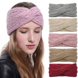 New Winter Warm Knit Headband for Women Cross Turban Fashion Winter Hair Accessories for Women Hair Band Female Headwear