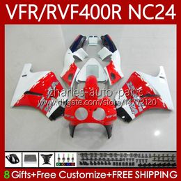 Motorcycle Body For HONDA RVF400R RVF400 R VFR400R 87 88 Red white blk Bodywork 78No.76 NC24 V4 RVF VFR 400 VFR400 R 400RR VFR 400R 1987 1988 VFR400RR 87-88 Fairing Kit