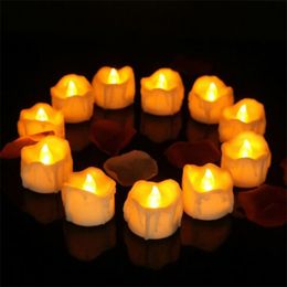 12 Pack Flameless Automatic Timing LED Tea Light Fake Flame Votive Timer Tealight Home Party Christmas Thanksgiving Decor Y200531