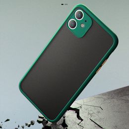 Anti-drop Fashion Light Simple Phone Case Shockproof Matte Feeling TPU PC Cover Cases for iPhone 12/Mini/12 Pro