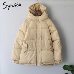 Syiwidii Winter Women Jacket Autumn Oversized Bubble Coats Puffer Thicken Warm Korean Fashion Parkas Elegant Outerwear 211216