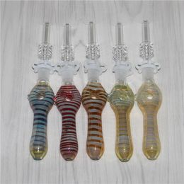 Hookahs Glass Nectar Kit with 10mm Quartz Tips Titanium Nail Tip Dab Straw Smoke Pipes smoking oil rigs accessories ash catcher