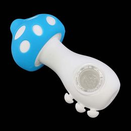 Mushroom lovely smoking pipe silicone Unbreakable hand pipes Bong glass bowl tobacco Oil Rigs Hookahs Portable