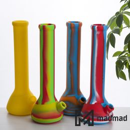 Silicone Water Bong Smoking Hand Pipe 13.5 inches with Tube and Glass Bowl Tall Portable Dab Oil Rig