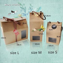 Gift Wrap Brown Kraft Paper Cupcake Box Cake With Window Wedding Party Favour Packaging1