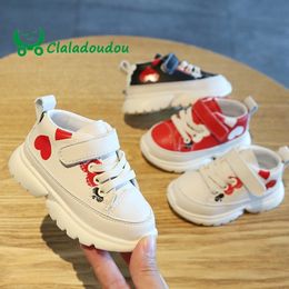 Claladoudou 12- brand baby girls boys first walkers beige black red hot heart fashion soft toddler casual shoes for 1- LJ201104