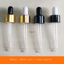18mm Aluminum glass dropper for Essential Oil perfumes, droppers with pipette essential oil container 50pc/lotfree shipping