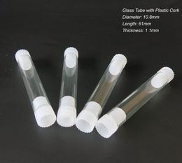 30 pcs/lot Empty Sample Glass Tube With White PE Cork Small Alcohol Test Plug Mini for Eliquid Seeds