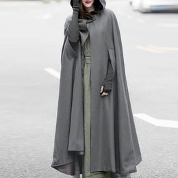 Gris oscuro ZANZEA mujer de manga larga delantera abierta Cardigan de algodón capa de la chaqueta étnica 