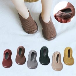 Baby Socks Shoes With Rubber Soles Boys Girls Floor Sock Anti Slip Kids Knitted Socks Spring Infant Child Soft Sole Sock Cute LJ201019