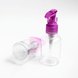 50ML PET Transparent Bottle Container Clear Empty Pressure Pump Mouth Bottle Hand Sanitizer Refillable Bottles For Body Wash Cosmetic