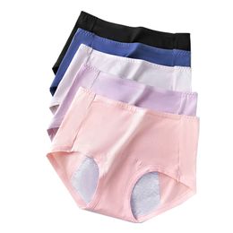 High Waist 5Pcs Leak Proof Menstrual Panties Women Cotton Widen Physiological Female Period Pants Underwear Briefs Dropshipping 201112