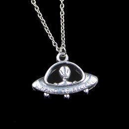 Fashion 23*30mm Alien Et Believe Spaceship Pendant Necklace Link Chain For Female Choker Necklace Creative Jewellery party Gift