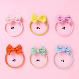 2020 Baby Nylon Headband Hair Bows Head Bands For Girls Jacquard Hallow Hairbands Infant Toddler Cute Hair Accessories Party Headwear