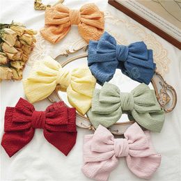 Korea Fashion Barrettes Hair Clips For Women Girls Headwear Trendy Solid Color Bowknot Hairpin Spring Clip Hair Accessories