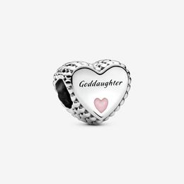 100% 925 Sterling Silver Goddaughter Heart Charms Fit Original European Charm Bracelet Fashion Women DIY Jewellery Accessories