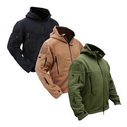 Uomini US Military Winter Thermal Fleece Tactical Jacket Outdoor Sport Cappotto con cappuccio Militar Softshell Escursionismo Outdoor Army Giacche 201114