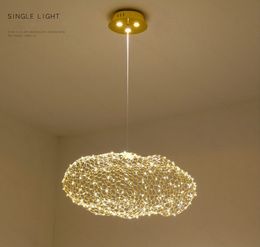 Denmark design mesh wire cloud chandelier lighting for dining room coffee bar modern villa hotel indoor hanging light fixtures