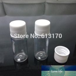 100pcs/lot 10g 10ml Plastic Medicine Bottle with White Screw Cap Small Pill Packing Container Clear Sample Vials Free Shipping