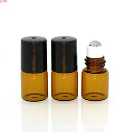 Empty Mini 2ml Perfume Roll Glass Bottle Essential Oil Liquid fragrance Metal Roller Ball Amber LX5832goods