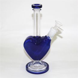 Heart shape Glass Bong dab Oil Rigs Hookahs 14mm Female Joint Water Pipes ash catcher with dry herb bowl quartz banger