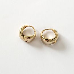 Hoop & Huggie Peri'sBox 2021 Trendy Basket Wide Gold Earrings Polished For Women Minimalist Everyday Jewelry1