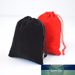 100pcs Large 10x15cm Black Soft Velvet Bag Drawstring Pouch Red Jewelry Packaging Bags for Wedding Christmas New Year Party Gift