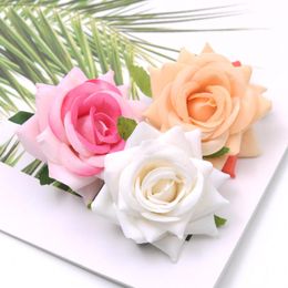 1pcs 6cm-7cm Silk Flower Dahlia Rose Artificial Flower Head Wedding Decoration Diy Wreath Gift Box Scrapbooking Craft jllvtn