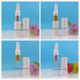 5ML white/clear airless bottle silver/gold collar long pump white lid for lotion/emulsion/eye serum/skin care cosmetic packing