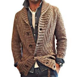Men's Sweaters Sweater Men Wool Cardigan Tern-down Collar Botton Clothing Long Sleeve Suéter Para Hombre Knitted Cotton Streetwear