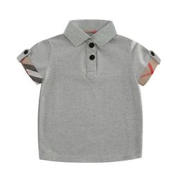 Polos de 2024 meninos: colarinho de colarinho de gola curta camisetas de conforto