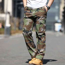 Mege Camouflage Summer Tactical Cargo Pants Military Wide Leg Work Clothing Casual Streetwear Quick Dry Outdoor Combat Trousers H1223