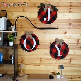 3pcs/set "JOY" Sign Garland DIY Christmas Decoration For Home Wreath New Year Xmas Party Wall Decor Front Door Hanging Ornaments 201028