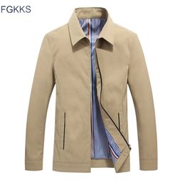 FGKKS Men Business Casual Jackets Autumn Winter Men's Solid Color Turn-down Collar Jacket Male Fashion Simple Jacket Coats 201118