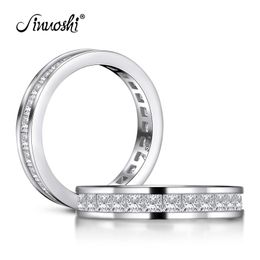 AINUOSHI Fashion 925 Sterling Silver Full Women Engagement Ring Simulated Diamond Wedding Silver Bridal Rings Jewelry Y200106