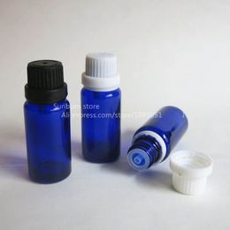 500 x Cobalt Blue Glass Bottle 15 ml, Cosmetic Container, Tamper evident top blue glass