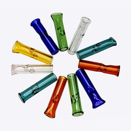 2022 Thick Glass Philtre Tube Assorted 1.4 inch Glass Philtres tips Round Flat Shape RAW roll paper One Hitter Pipe smoking accessories