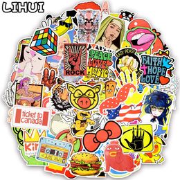 Random Mixed Sticker Graffiti Funny Rock Anime JDM Stickers for Kids Suitcase Laptop Car Fridge Motor Bicycle Sticker LJ201019