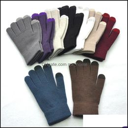 Childrens Finger Gloves & Mittens Accessories Baby, Kids Maternity Men And Women Knitted Wool Autumn Winter Warm Solid Colour Touch Screen Ko