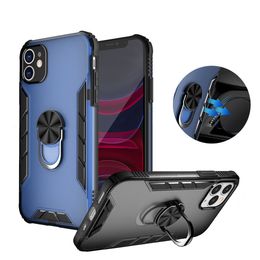 kickstand Ring Holder Hybrid PC TPU Shockproof Phone Case for iPhone XS 12 Mini 11 Pro Max XR X Samsung Note 20 Ultra