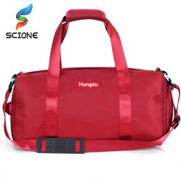 Nylon Waterproof Sport Cylinder Handbag With Shoe Compartment for Gym Fitness Outdoor Travel Trainging Messenger Bags XA239Y Q0113