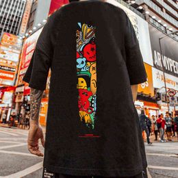 S-7XL 2021 T Shirt For Men Oversized Hip Hop Short Sleeve Loose Streetwear T-shirt Tops Cotton TShirt Men Plus Size New Pullover G1222