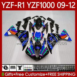 Bodywork Kit For YAMAHA YZF-R1 YZF R1 1000 CC YZF-1000 09-12 Body 92No.137 YZF1000 Black Blue YZF R 1 2009 2010 2011 2012 1000CC YZFR1 09 10 11 12 Motorcycle Fairing